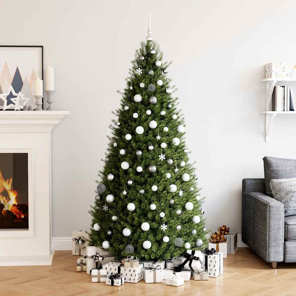 HKH Conjunto de 111 Enfeites de Natal em Poliestireno - Cinza/Branco