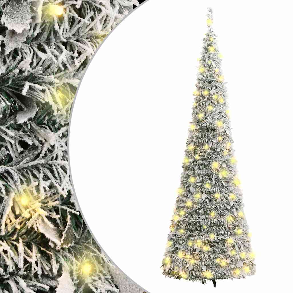 HKH Árvore de Natal Artificial Pop - Up com 50 Luzes LED e Neve