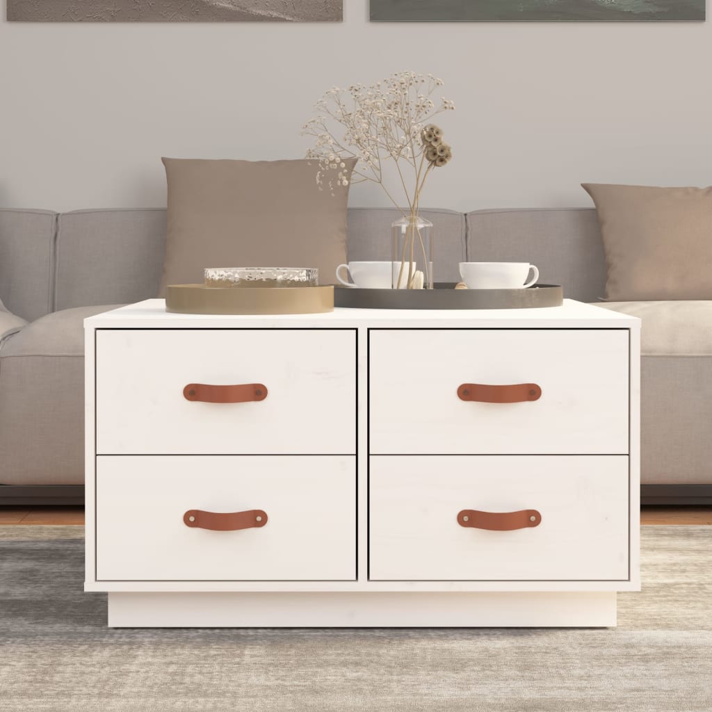 HKH Mesa de Centro Pinho Maciço - Branco