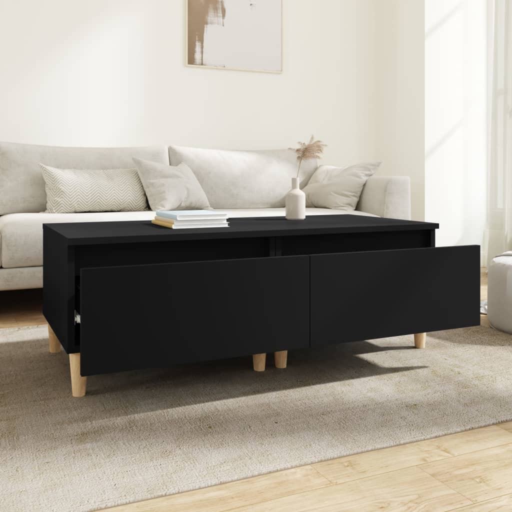 HKH Conjunto de 2 Mesas de Apoio em Derivados de Madeira - Preto