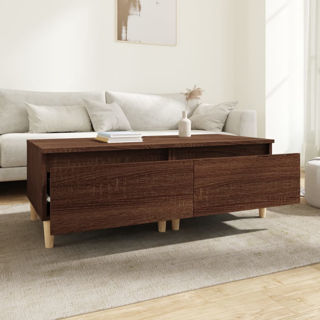 HKH Conjunto de 2 Mesas de Apoio Carvalho - Castanho