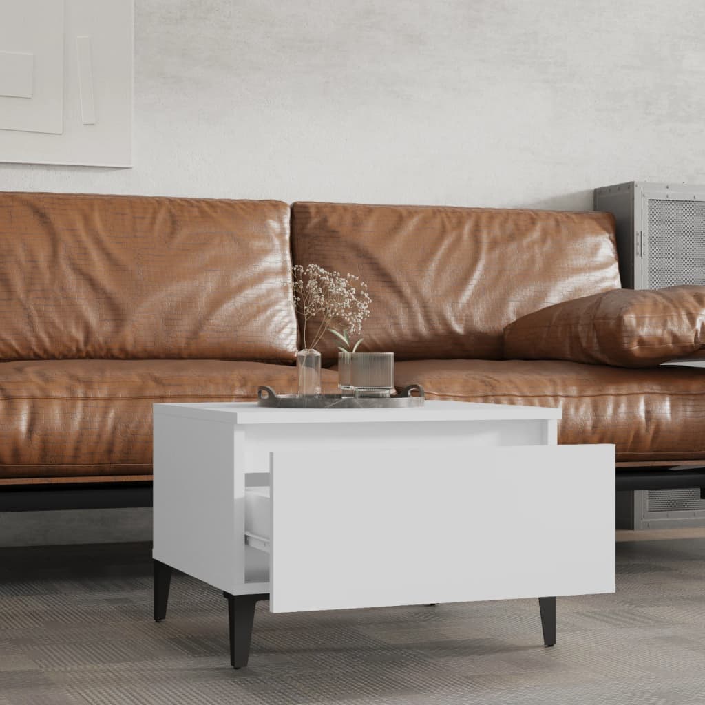 HKH Conjunto de 2 Mesas de Apoio em Derivados de Madeira - Branco