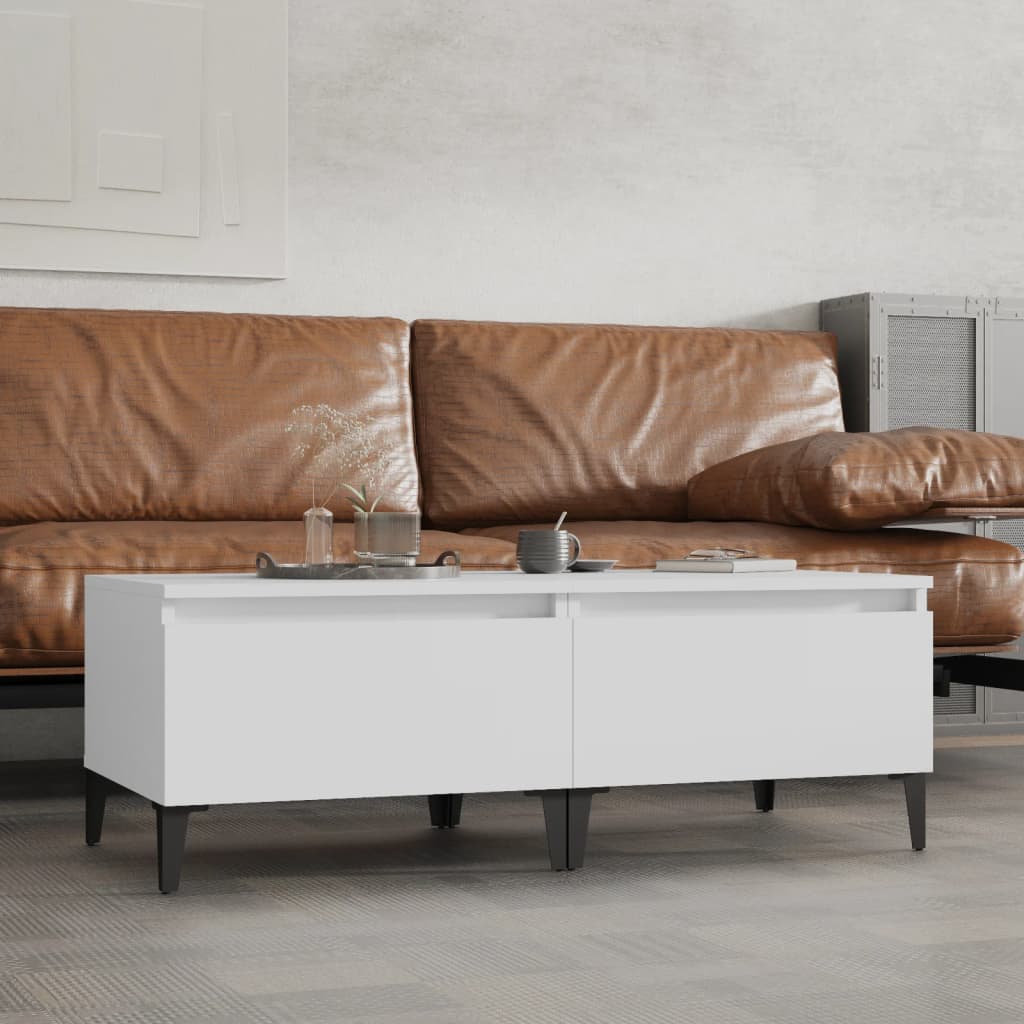 HKH Conjunto de 2 Mesas de Apoio em Derivados de Madeira - Branco