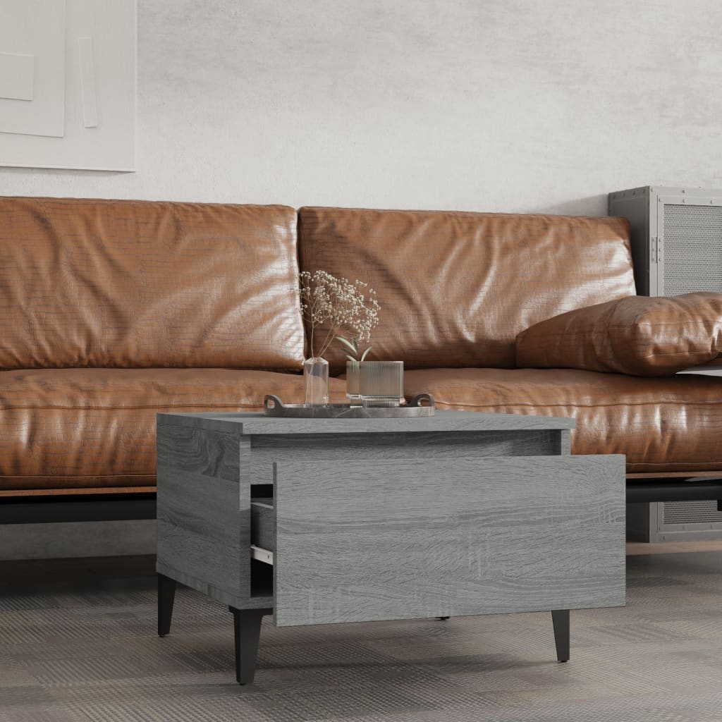 HKH Conjunto de 2 Mesas de Apoio em Derivivados de Sonoma - Cinzento