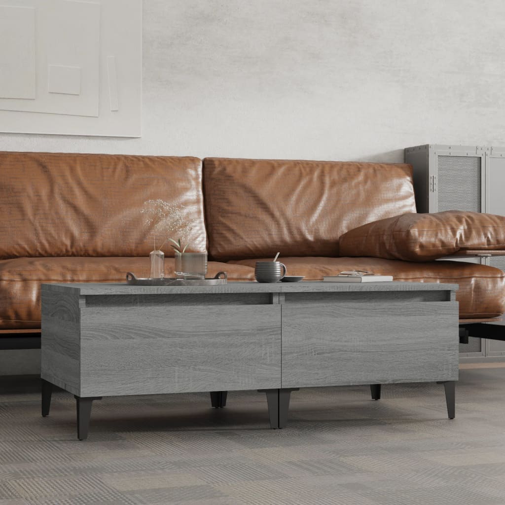 HKH Conjunto de 2 Mesas de Apoio em Derivivados de Sonoma - Cinzento