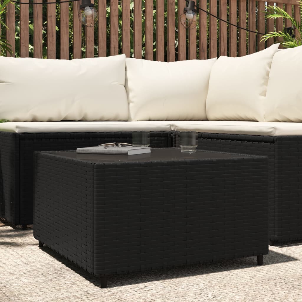 HKH Mesa de Centro para Jardim Quadrada 50x50x30 Cm Vime Pe - Preto