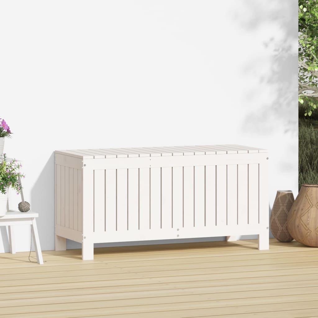 HKH Caixa De Arrumação Jardim 108x42, Pinho Maciço - Branco