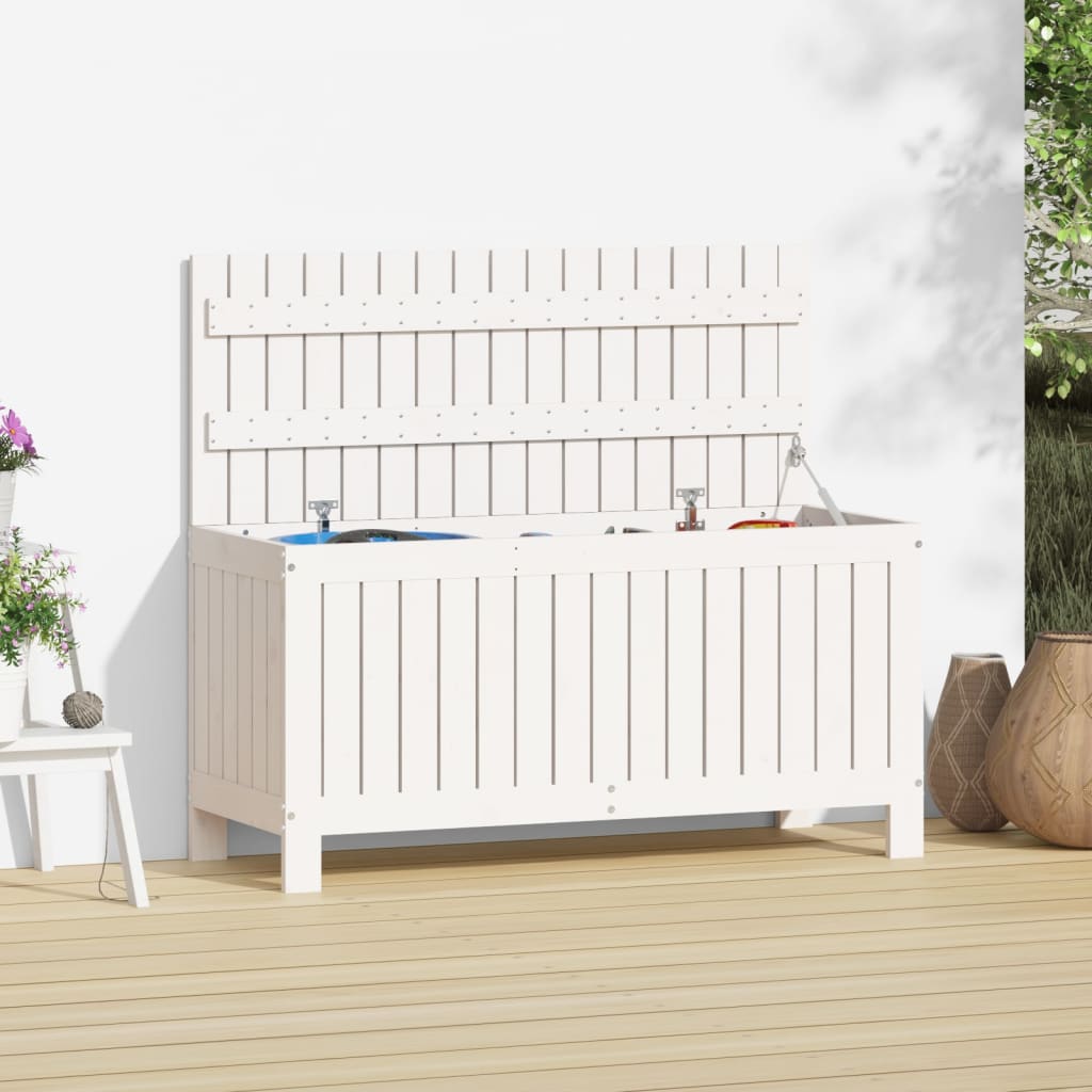 HKH Caixa De Arrumação Jardim 108x42, Pinho Maciço - Branco