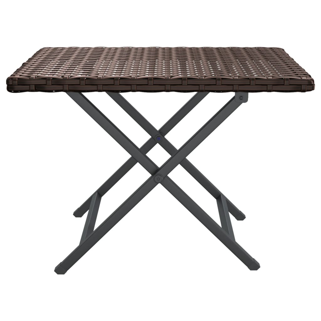 HKH Mesa Dobrável 45x35x32 Cm Vime Pe Castanho - Marrom