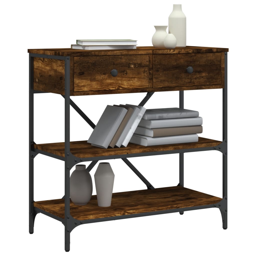 HKH Mesa de Apoio em Carvalho Fumado e em Derivados de Madeira