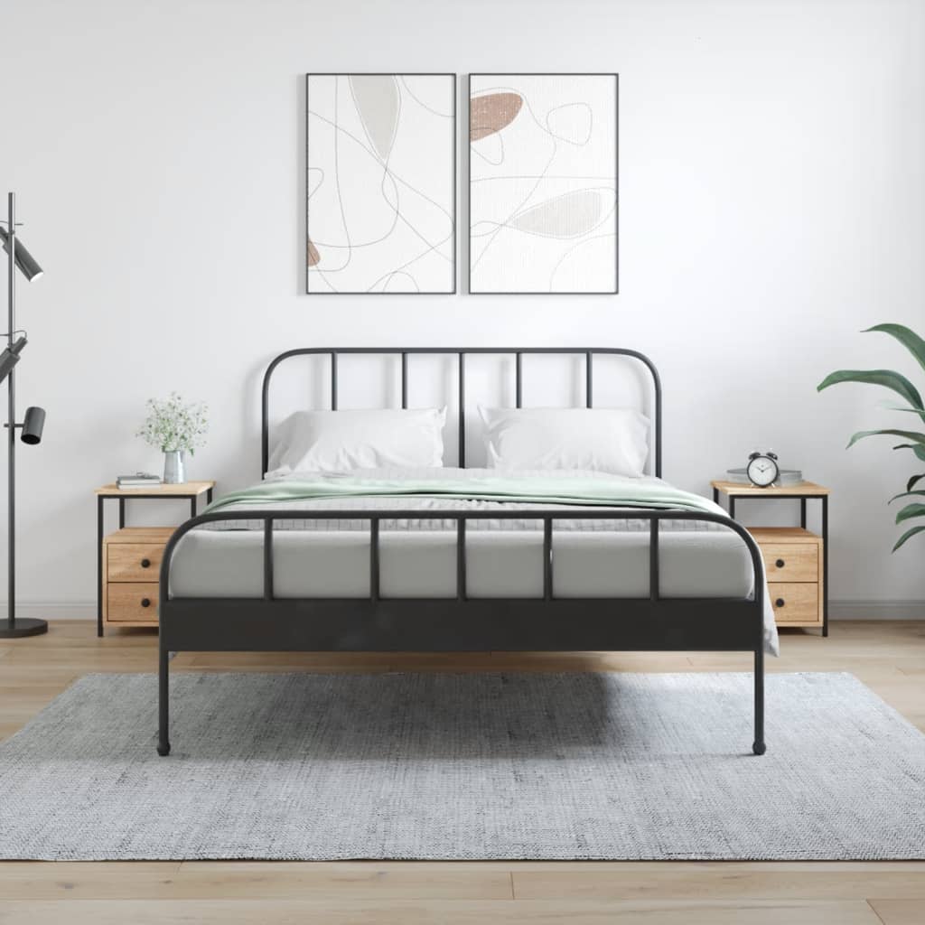 HKH Conjunto de 2 Mesas de Cabeceira em Derivados de Madeira Sonoma em Carvalho