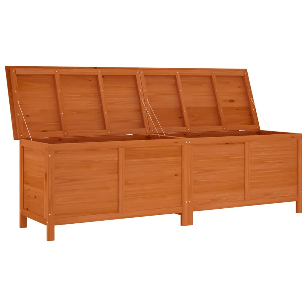 HKH Caixa Arrumação P/ Jardim 198,5x50x56,5cm Abeto Maciço Castanho - Marrom