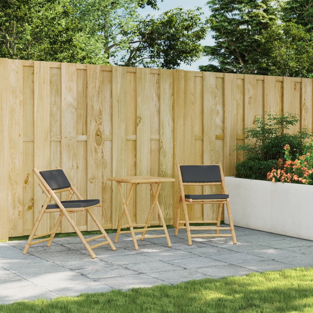 HKH Mesa de Jardim Dobrável Bambu - Marrom