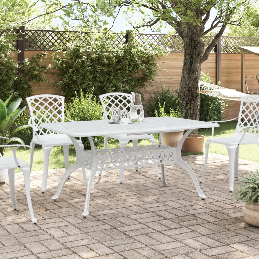 HKH Mesa de Jardim 150x90x72 Cm Alumínio Fundido - Branco