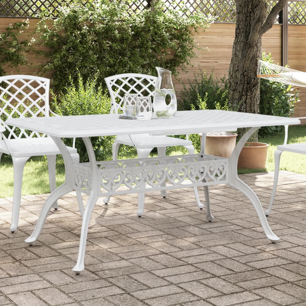 HKH Mesa de Jardim 150x90x72 Cm Alumínio Fundido - Branco
