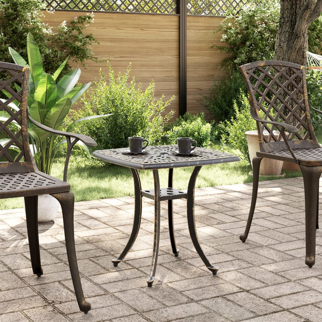 HKH Mesa de Jardim 53x53x53 Cm Alumínio Fundido Bronze - Marrom