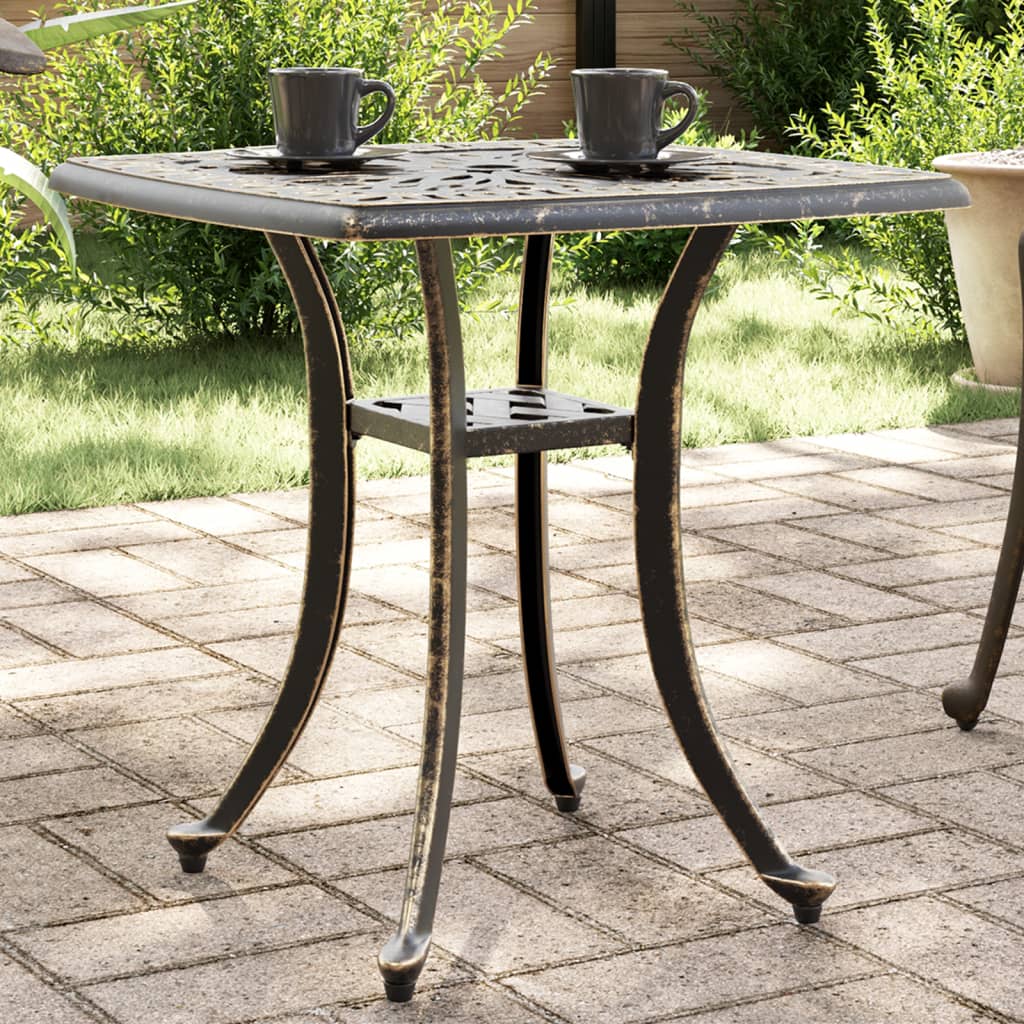 HKH Mesa de Jardim 53x53x53 Cm Alumínio Fundido Bronze - Marrom