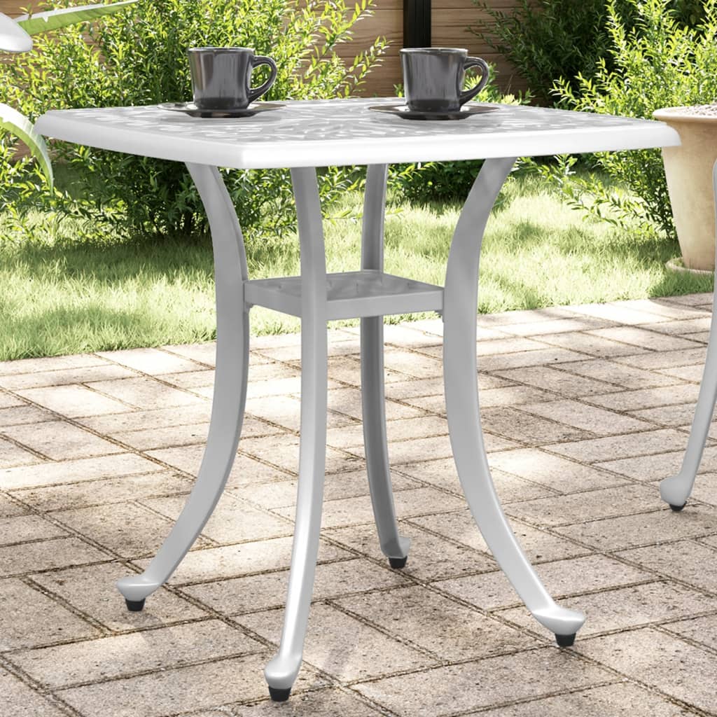 HKH Mesa de Jardim 53x53x53 Cm Alumínio Fundido - Branco