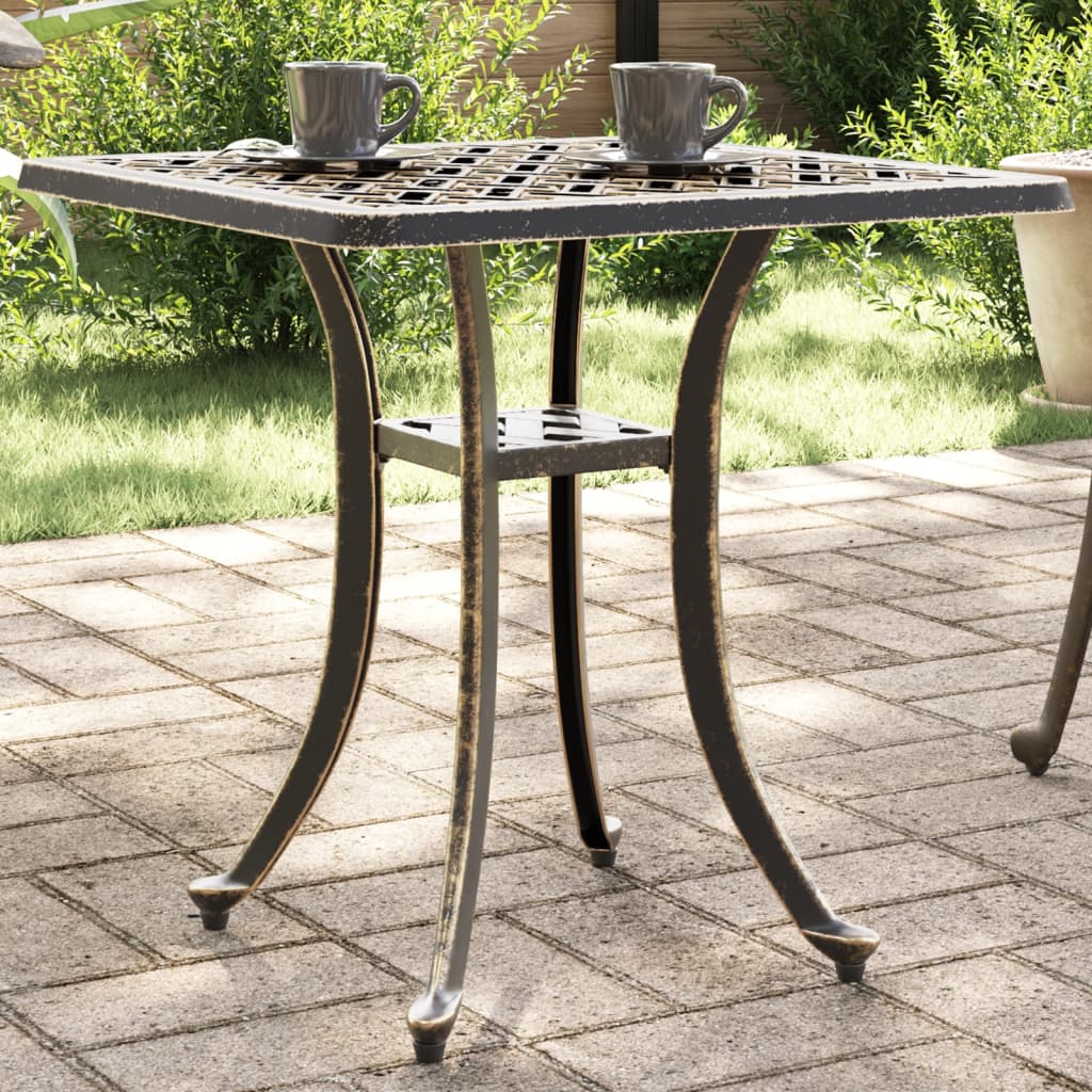 HKH Mesa de Jardim 53x53x53 Cm Alumínio Fundido Bronze - Marrom