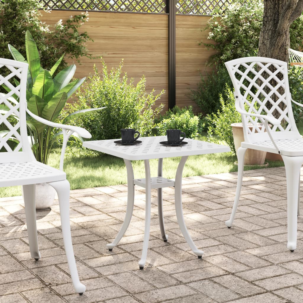 HKH Mesa de Jardim 53x53x53 Cm Alumínio Fundido - Branco