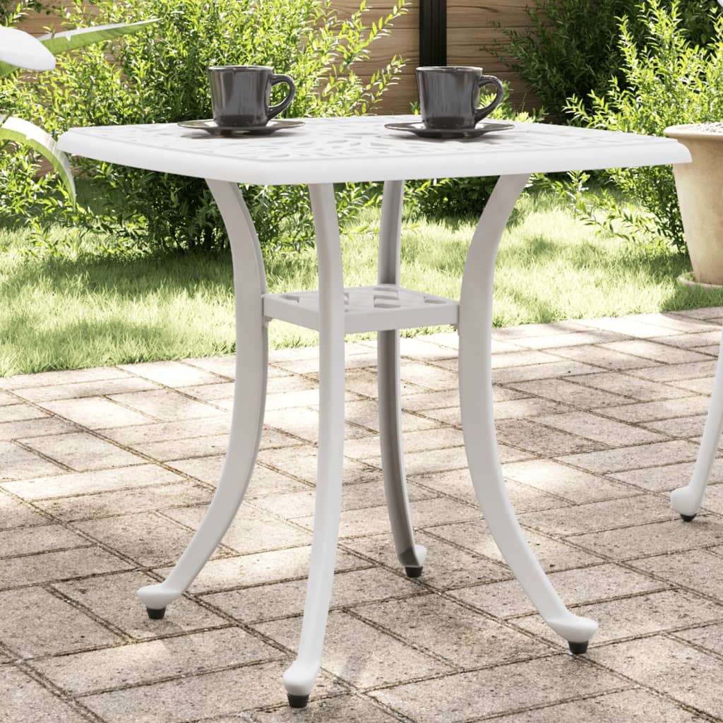 HKH Mesa de Jardim 53x53x53 Cm Alumínio Fundido - Branco