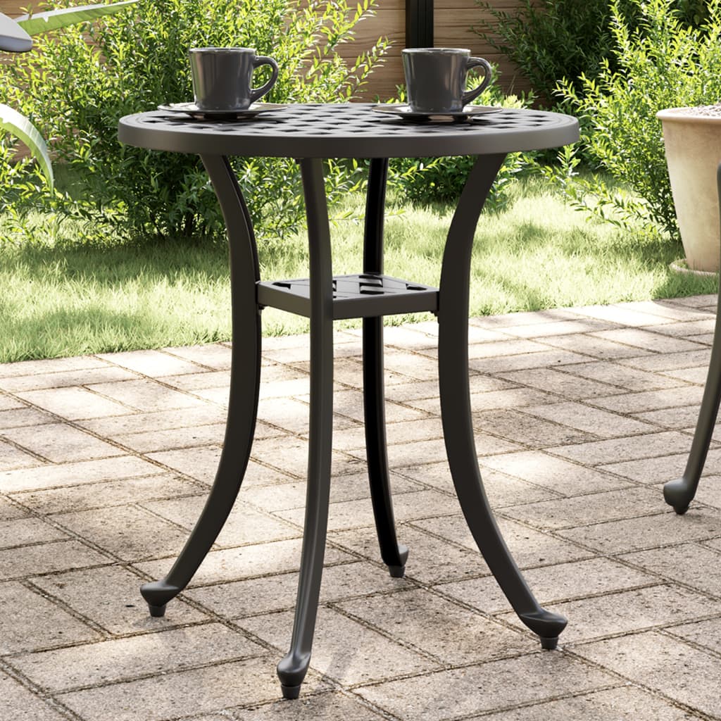 HKH Mesa de Jardim Ã˜48x53 Cm Alumínio Fundido - Preto