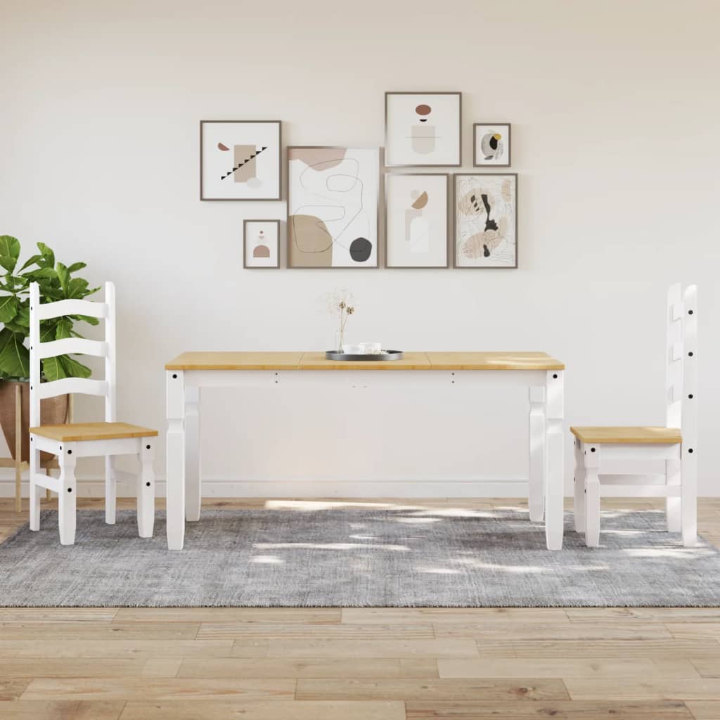 HKH Mesa de Jantar Corona Madeira Maciça Branco em Pinho