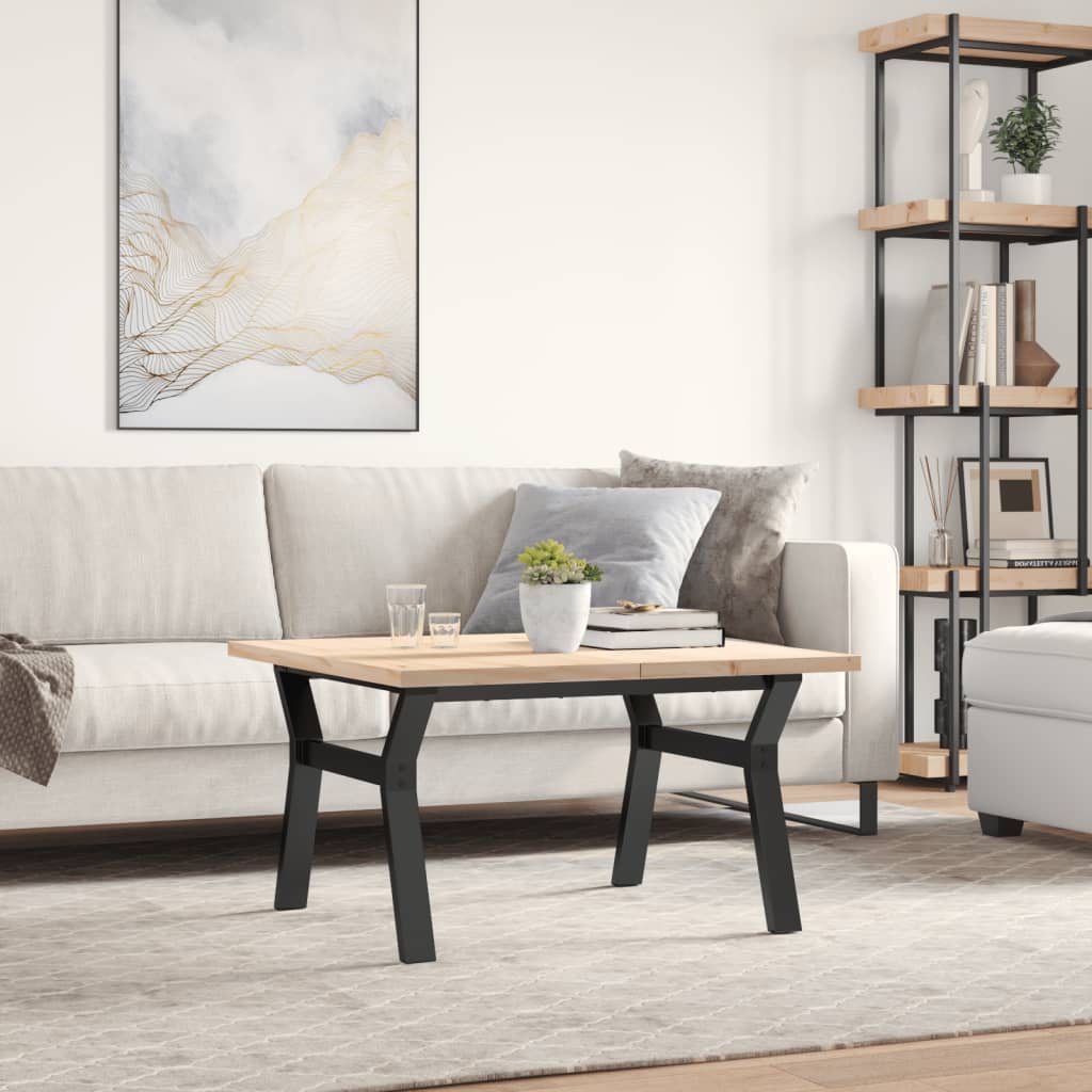 HKH Mesa de Centro Estrutura em Y em Pinho e Aço