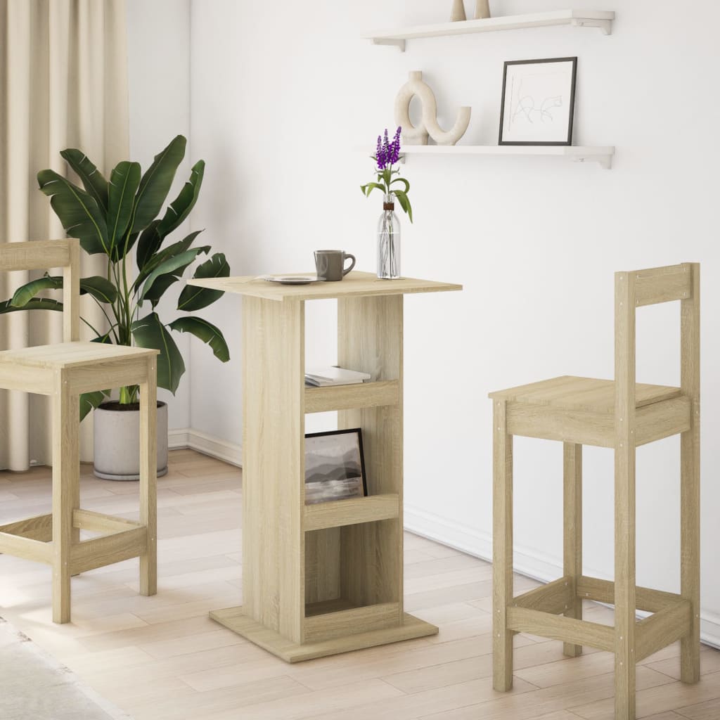 HKH Mesa de Bar com Arrumação em Derivados de Madeira Sonoma em Carvalho