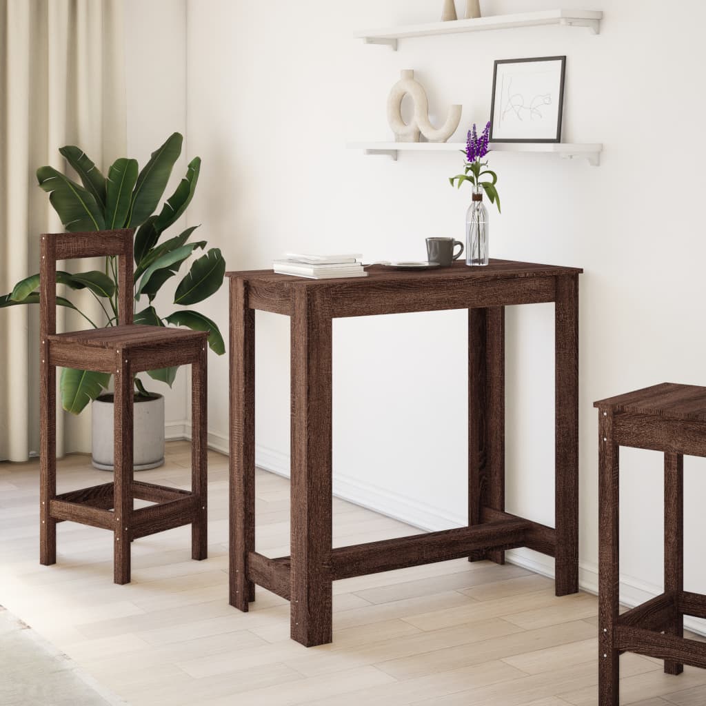 HKH Mesa de Bar em Derivados de Madeira Castanho em Carvalho