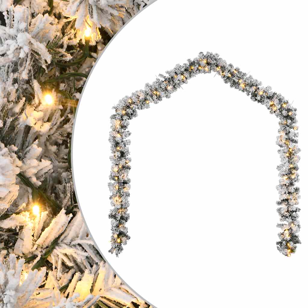 HKH Guirlanda de Natal com Luzes LED Verde em PVC