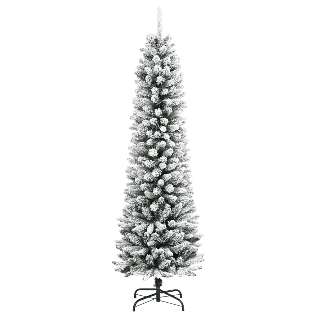 HKH Árvore de Natal Artificial Fina com Neve e PE em PVC