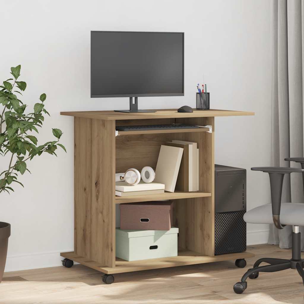 HKH Mesa para Computador em Madeira Carvalho Artesanal