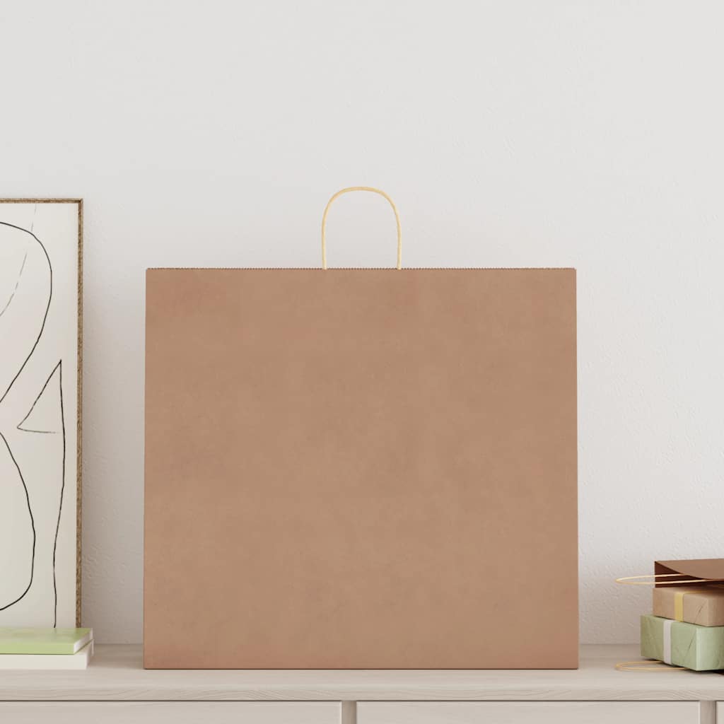 HKH Sacos de Papel 250 Unidades com Alças - Castanho - 54x15x49 cm