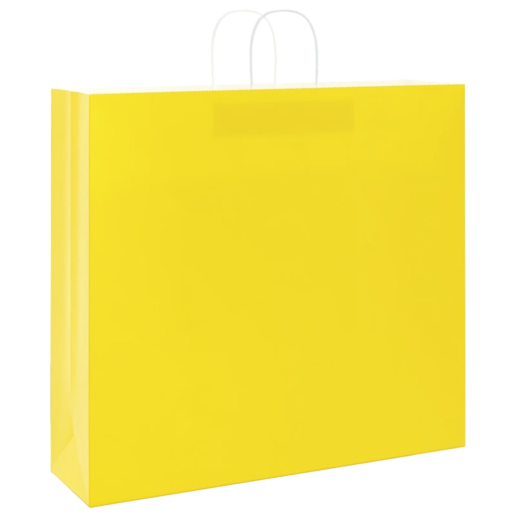 HKH Sacos de Papel 50 Unidades com Alças - Amarelo - 54x15x49 cm