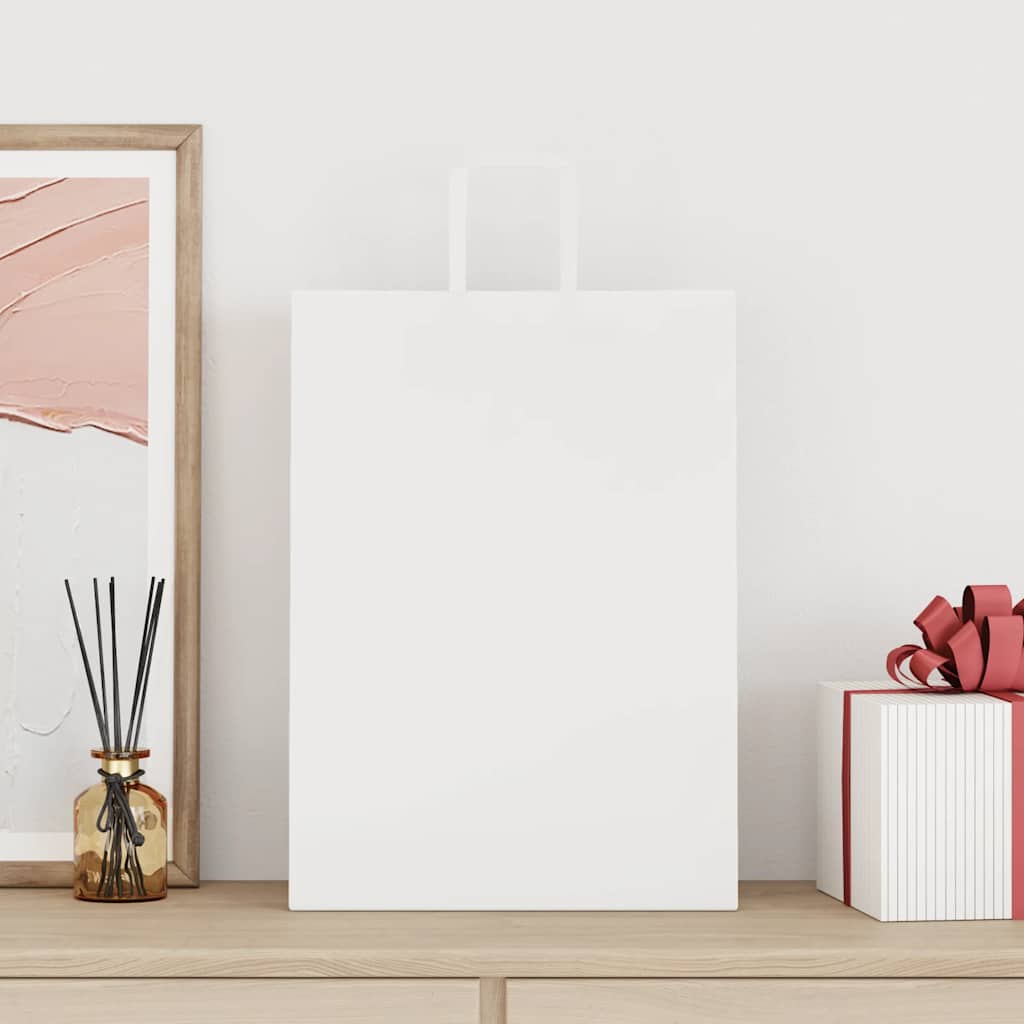 HKH Sacos de Papel 50 Unidades com Alças - Branco - 32x17x44 cm