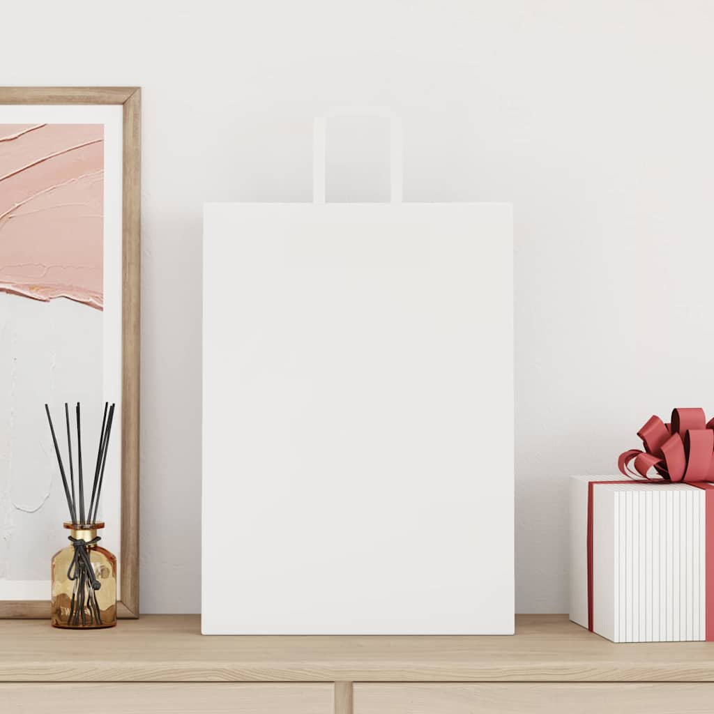 HKH Sacos de Papel 250 Unidades com Alças - Branco - 32x17x44 cm