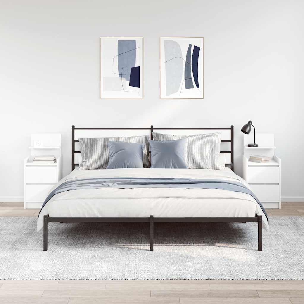 HKH Mesas de Cabeceira com 2 Gavetas 2 Pcs - Branco