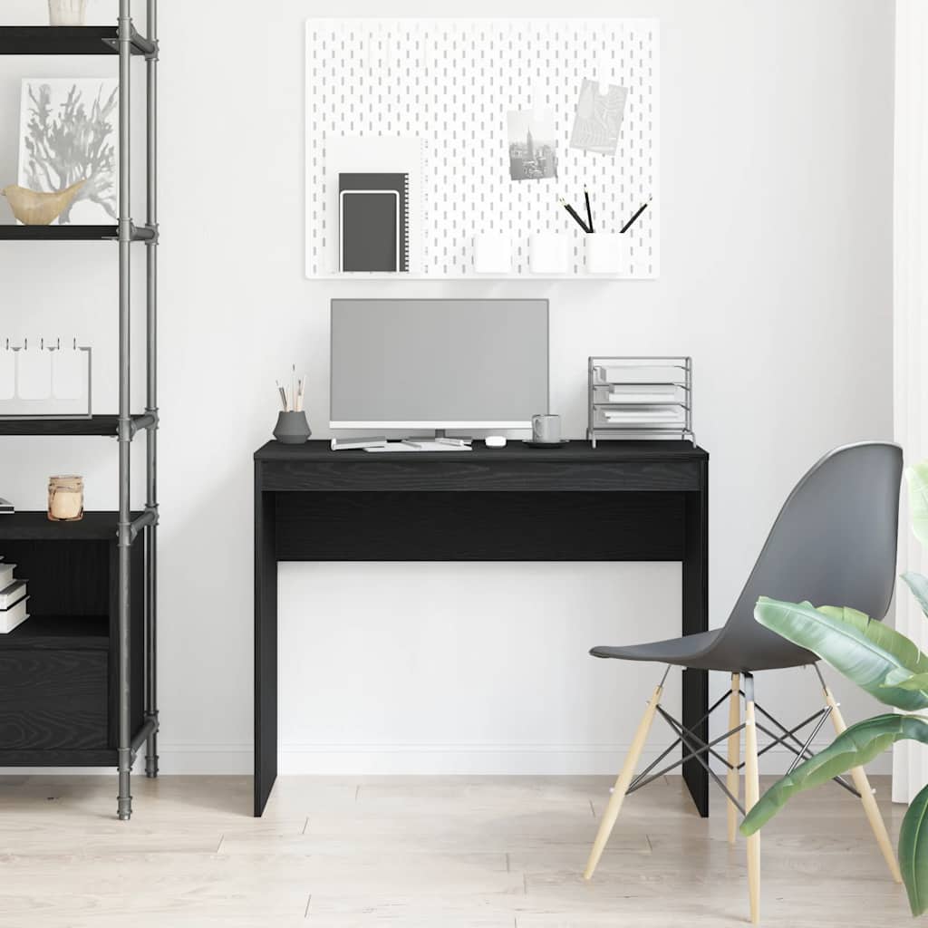 HKH Secretária Derivados de Madeira em Madeira Carvalho - Preto