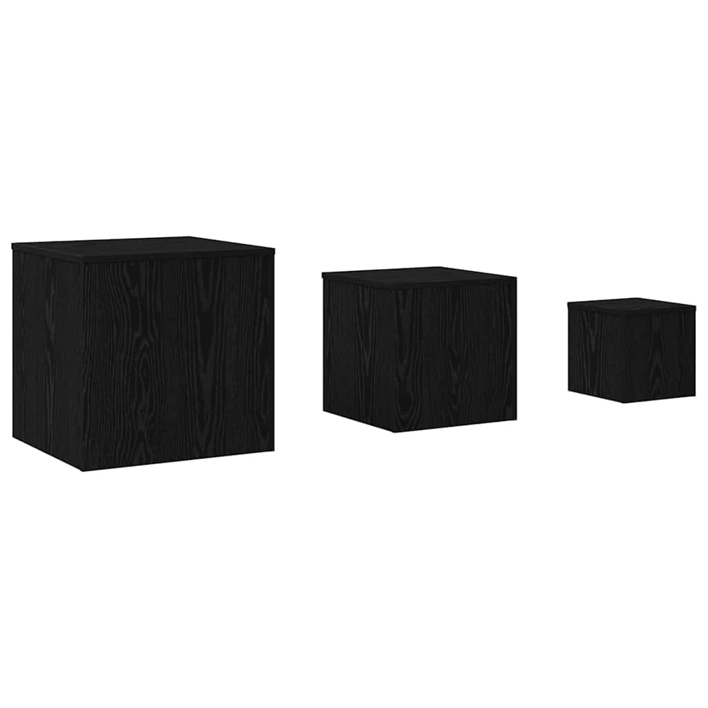 HKH Mesa de Ninho 3 Pcs em Carvalho - Preto