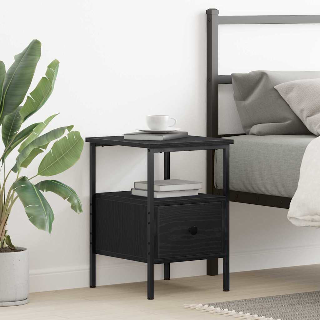 HKH Mesa de Cabeceira com Gaveta - Carvalho Preto