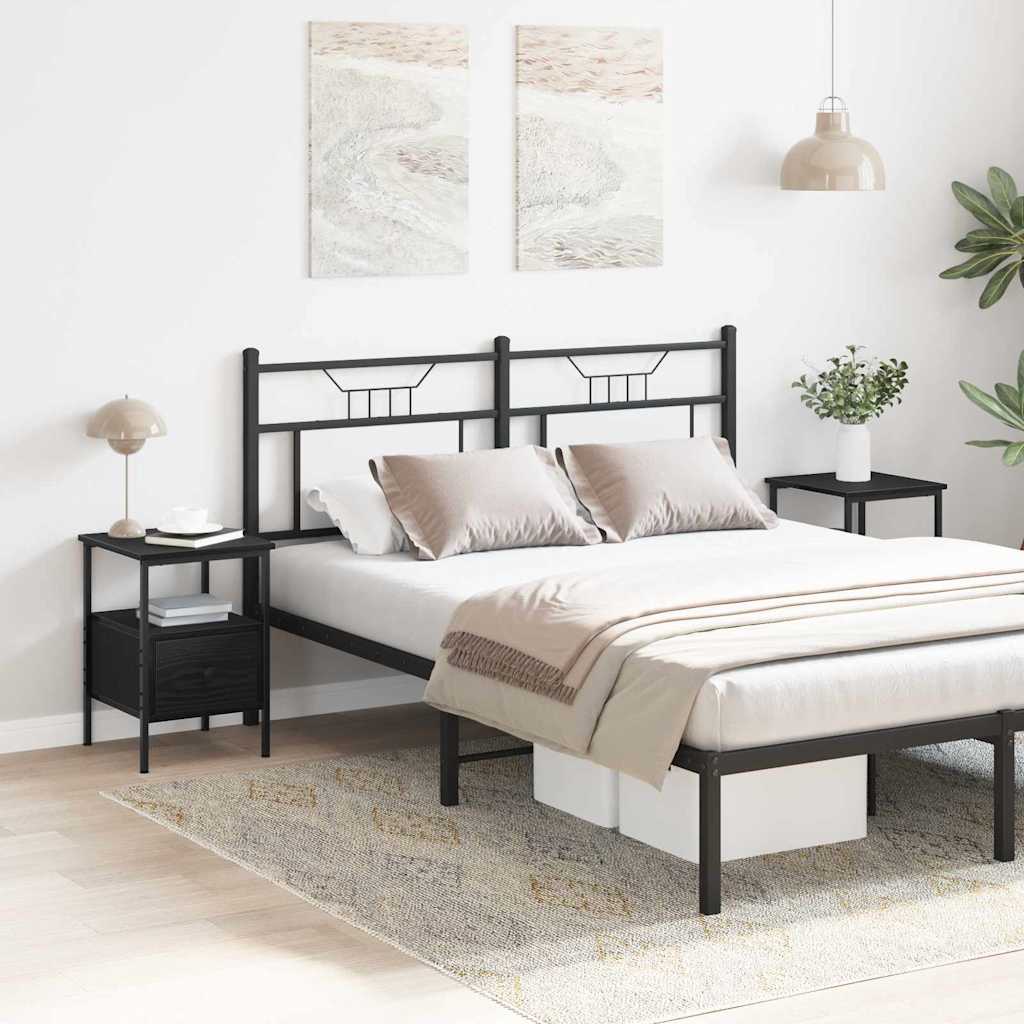 HKH Conjunto de 2 Mesas de Cabeceira - Carvalho Preto