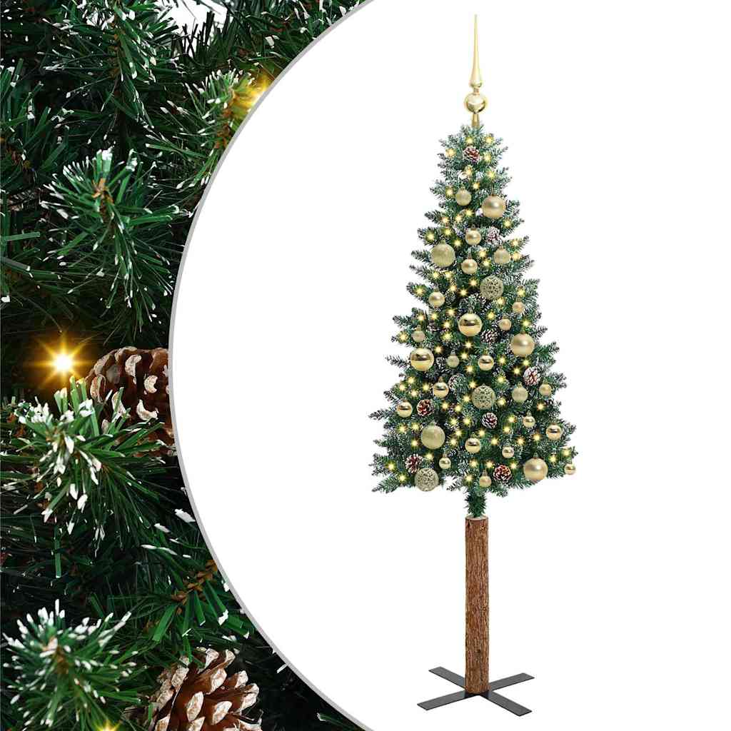 HKH Árvore de Natal Slim com 150 Leds e Branco - Verde