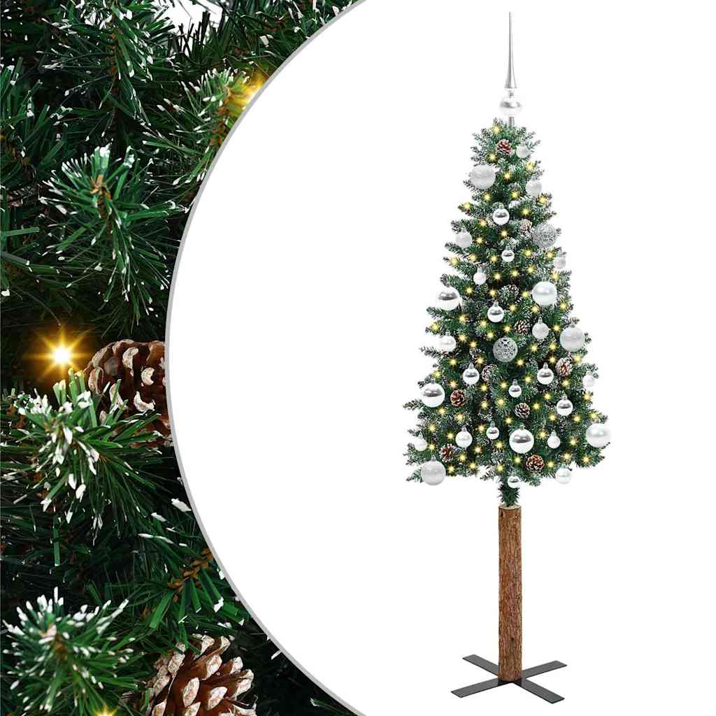 HKH Árvore de Natal Slim com 150 Leds e Branco - Verde