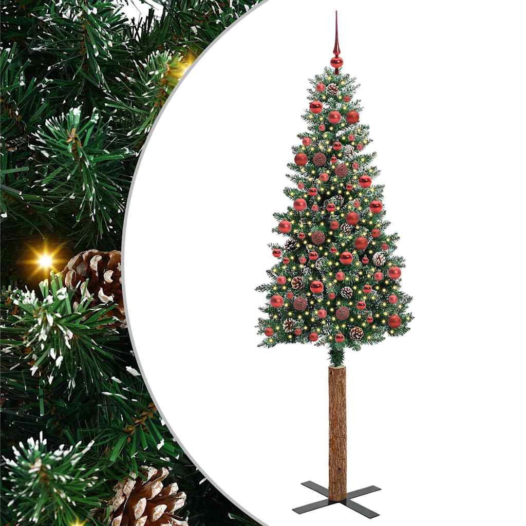 HKH Árvore de Natal Slim com 300 Leds e Branco - Verde