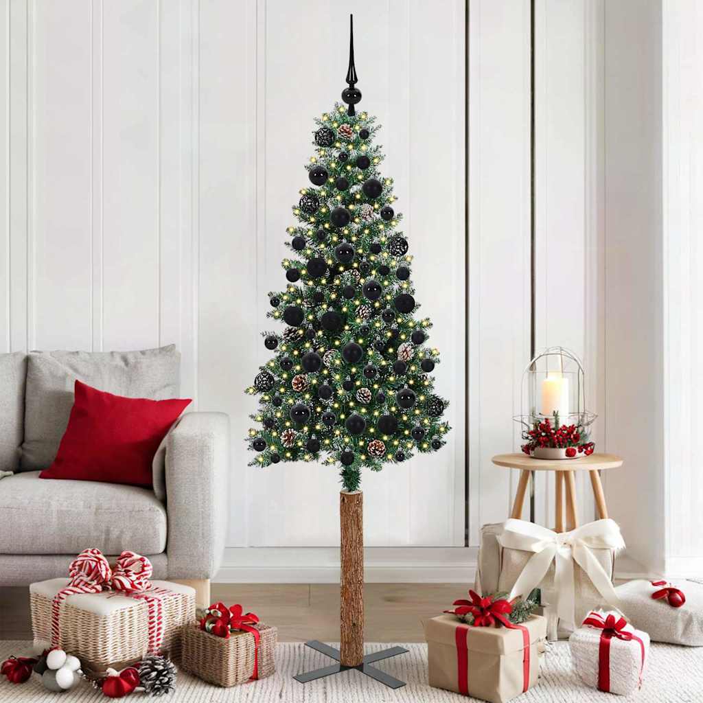 HKH Árvore de Natal Slim com 300 Leds e Branco - Verde