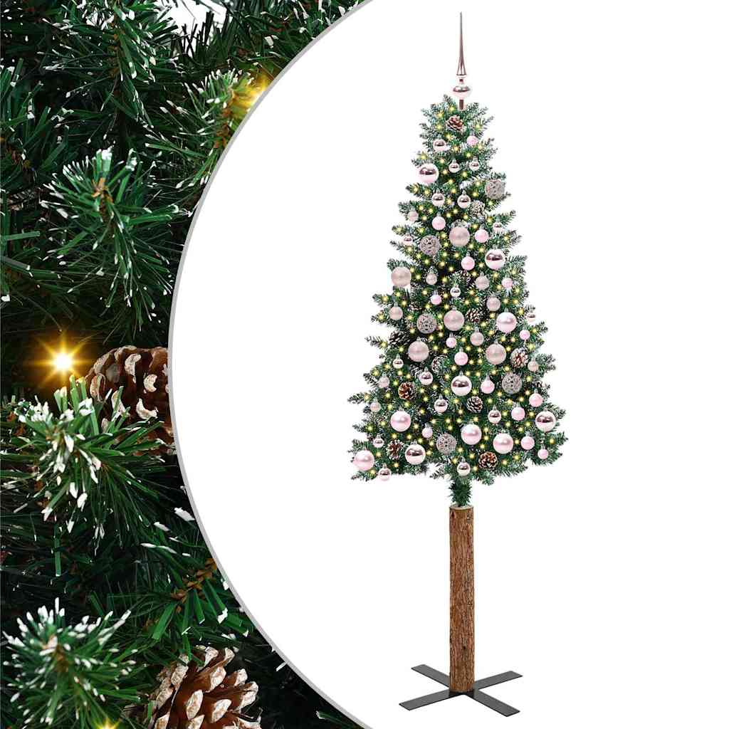HKH Árvore de Natal Slim com 300 Leds e Branco - Verde