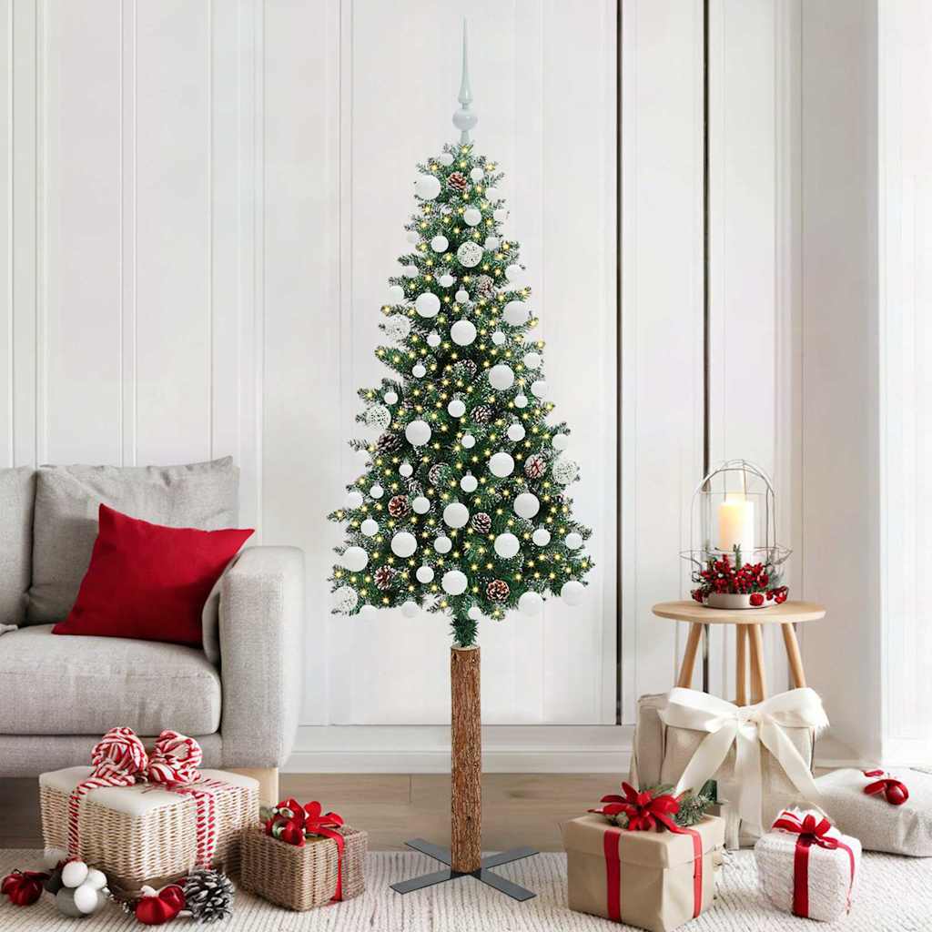 HKH Árvore de Natal Slim com 300 Leds e Branco - Verde