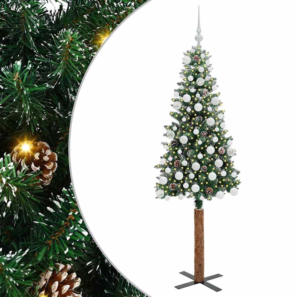 HKH Árvore de Natal Slim com 300 Leds e Branco - Verde