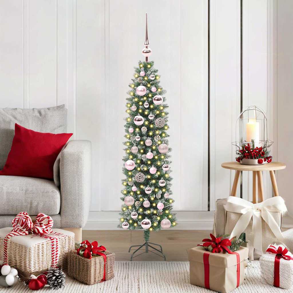 HKH Árvore Slim de Natal Artificial e Branco - Verde